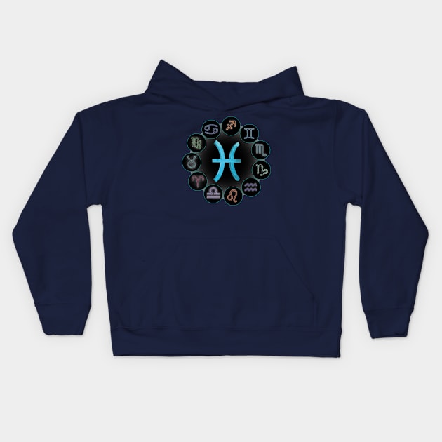 Pisces/The Fish Zodiac Symbol. Kids Hoodie by voloshendesigns